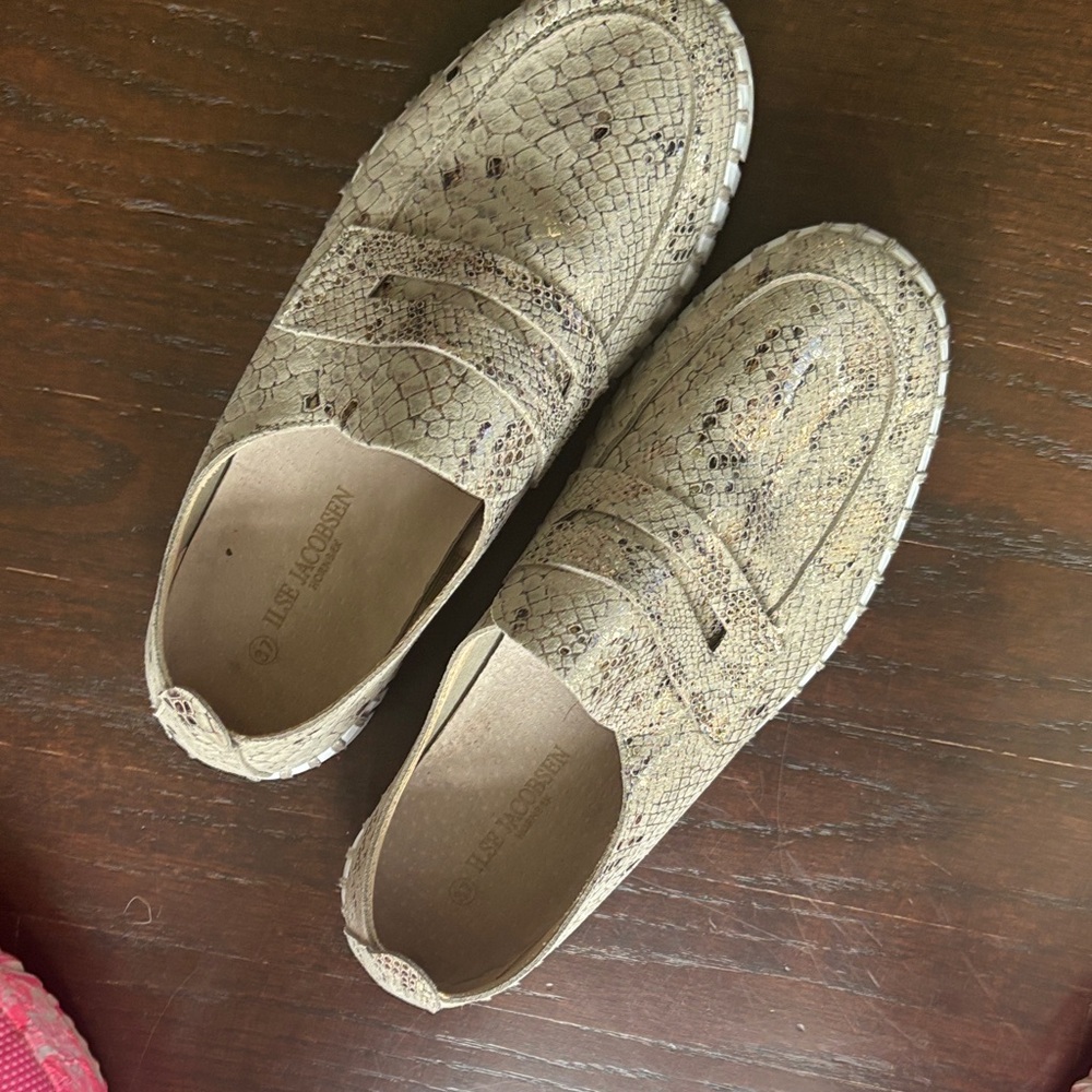 Ilse Jacobsen Snake Print Loafers
